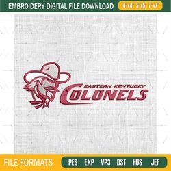 Eastern Kentucky Colonels NCAA Embroidery Design