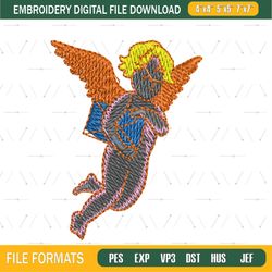 Cupid Carrying Envelope Embroidery