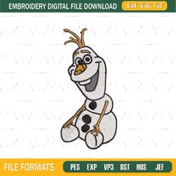 Happy Snowman Olaf Embroidery
