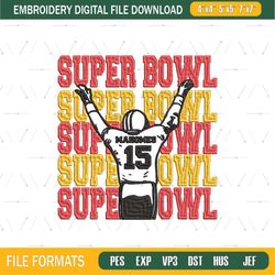Super Bowl Embroidery design, Super Bowl Embroidery, Football design