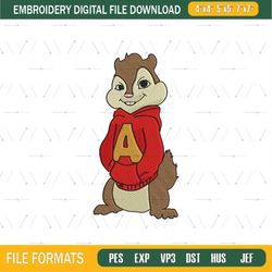 Alvin Embroidery Design Chipmunks Embroidery