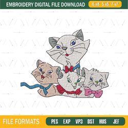 Duchess Aristocats Family Embroidery Png