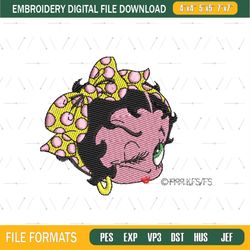 Hair Bow Betty Boop Lovely Girl Embroidery File Png