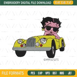 Sexy Betty Boop Driving Car Relaxing Embroidery File Png