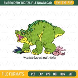 Smiling Spike The Dinosaur Embroidery png