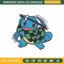 Squirtle Tanjiro Embroidery Design png