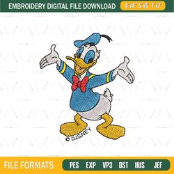 Disney Character Donald Duck Embroidery File