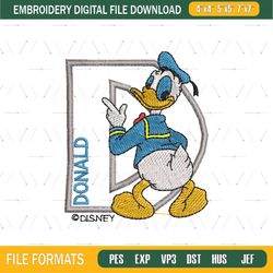 Alphabet Badge Donald Duck Disney Embroidery