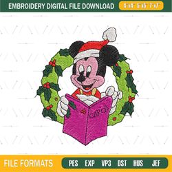 Mickey Mouse Christmas Cards Embroidery