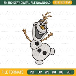 Funny Snowman Olaf Embroidery