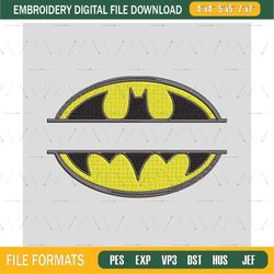 Batman Logo Monogram Embroidery Designs, Batman Logo Embroidery Design File