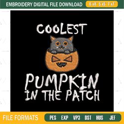 Coolest Pumpkin In The Patch Embroidery
