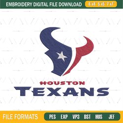 Houston Texans logo Embroidery, NFL Embroidery, Sport embroidery, Logo Embroidery, NFL Embroidery design