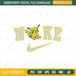 Nike Pikachu Embroidery Design