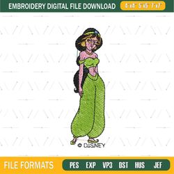 Jasmine In Green Embroidery Png