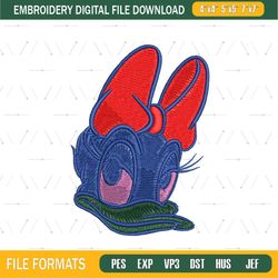 Daisy Duck Head Pixel Design Embroidery
