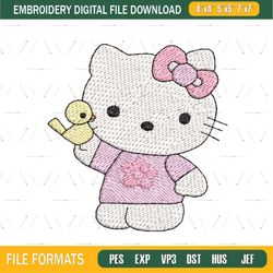 Baby Pink Hello Kitty Embroidery png