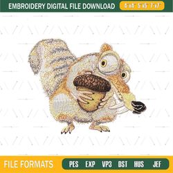 Ice Age 2 Movie Scrat Embroidery png