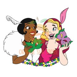 Tiana and Lottie SVG, easy cut file for Cricut, Layered by colour