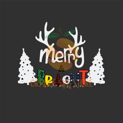 Merry And Bright Svg, Christmas Svg, Merry And Bright Png, Merry Christmas Svg, Christmas Tree Svg, Winter Png