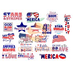 Merica Design Bundle Svg, Independence Day Svg, 4th Of July Bundle, 4th Of July Svg, America Svg, Patriotic Svg, Stars A