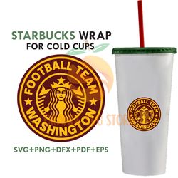 Washington Football Starbucks Wrap Svg, Sport Svg, Washington Football Svg, Washington Starbucks Wrap, Washington Starbu