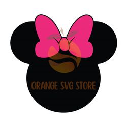 Pink Bow Minnie Mouse Head SVG