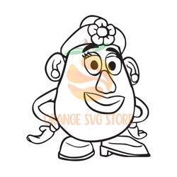 Disney Cartoon Toy Story Character Mrs. Potato Head Toy Silhouette SVG