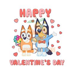Bluey Bingo Couple Happy Valentine Day PNG