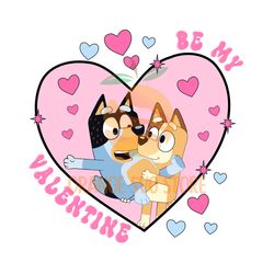 Bluey Family Be My Valentine PNG