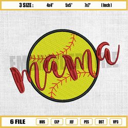 mama softball sport ball embroidery