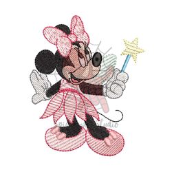 Minnie Mouse Fairy Embroidery Png