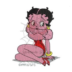 Cartoon Lady Betty Boop Design Embroidery File Png