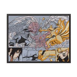 Naruto vs Sasuke Final Fight Embroidery Design