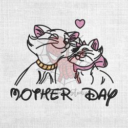 Mother Day Love Cartoon Aristocats Embroidery Png
