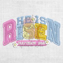 He Is Risen Matthew 28 6 Easter Daisy Embroidery