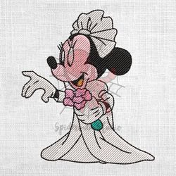 Bride Minnie Mouse Disney Mickey Wedding Embroidery