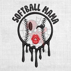Softball Mama Blink Baseball Embroidery Design