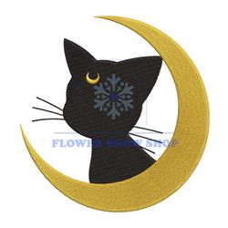 Luna Sailor Moon Cat Embroidery Design