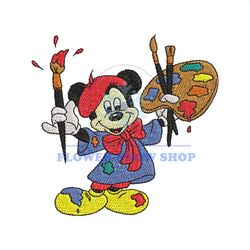 Paint Palette Mickey Mouse Embroidery File