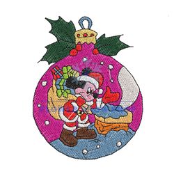 Santa Mouse Christmas Ornament Embroidery Png