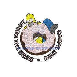 Homer Simpsons Seize The Donut Embroidery Png