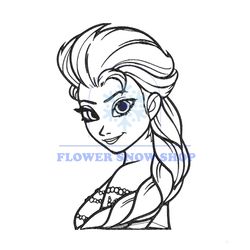 Princess Elsa Black Design Embroidery Png