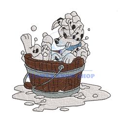 Bathroom Dalmatian Puppy Embroidery ,png
