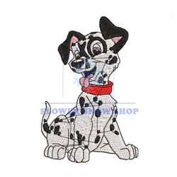 Happy Face Patch Dalmatian Puppy Embroidery ,png