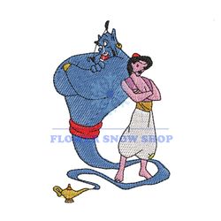 Aladdin and Genie Embroidery Png