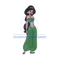 Princess Jasmine in Green Embroidery
