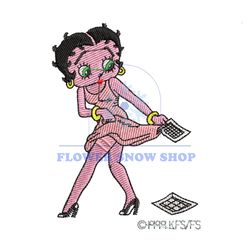Betty Boop Sticker Embroidery Design File Png