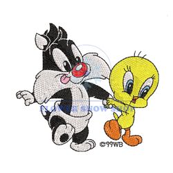 Baby Sylvester and Tweety Bird Embroidery