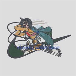 Mikasa swoosh embroidery design, Aot embroidery, Nike design, Embroidery shirt, Embroidery file,